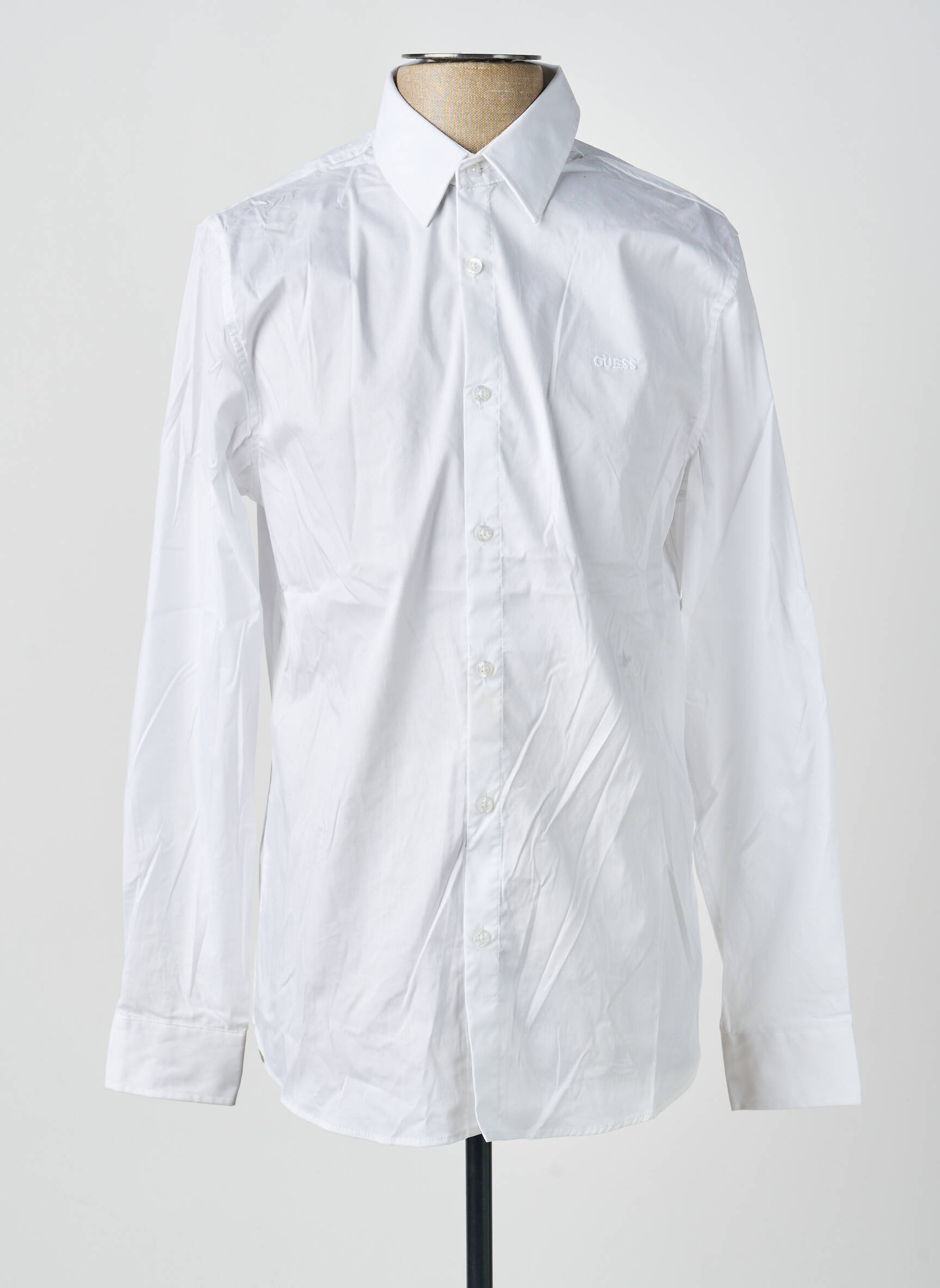 Chemise manches longues coupe cintrée blanc GUESS homme