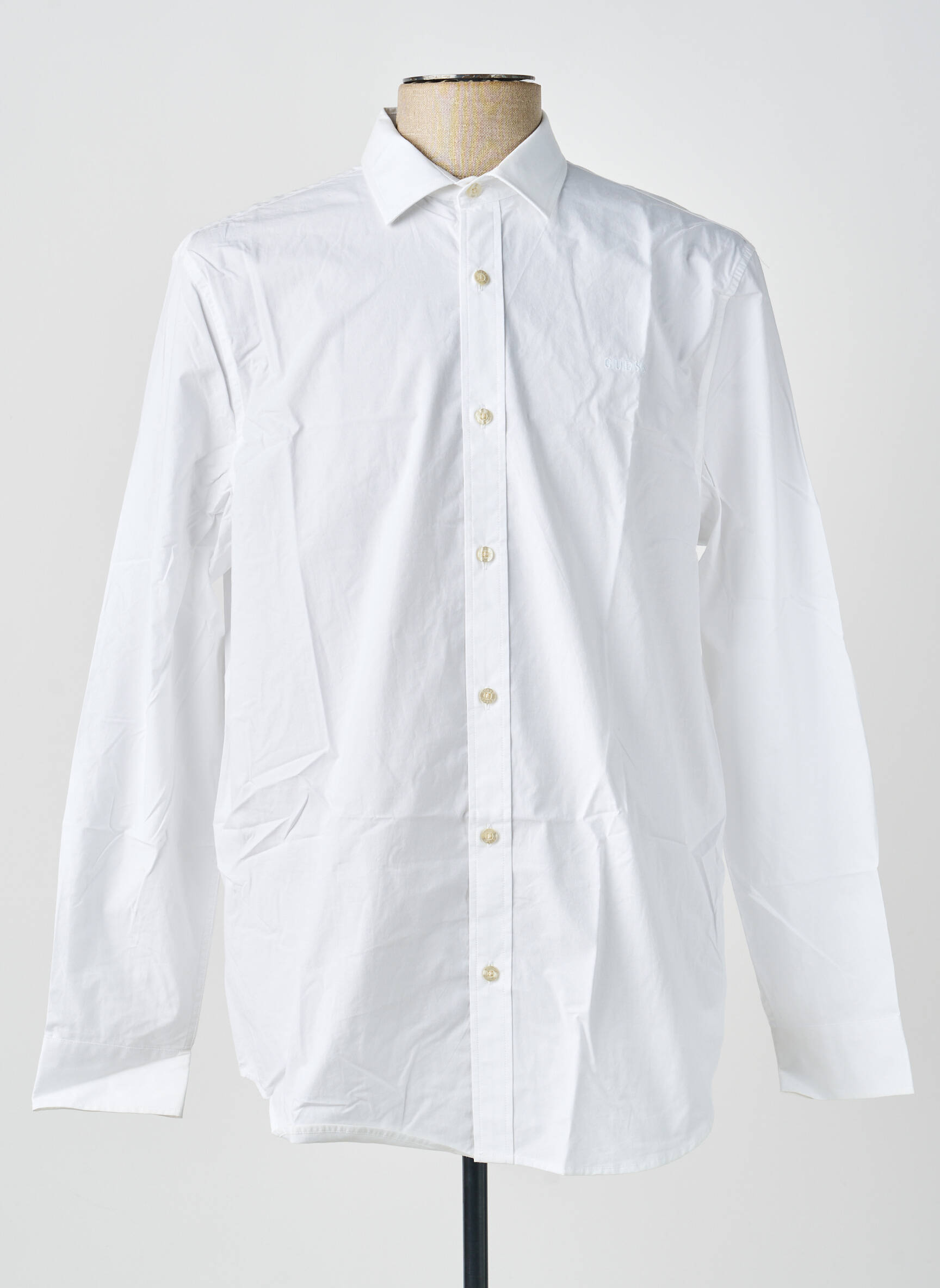 Chemise manches longues coupe cintrée blanc GUESS homme