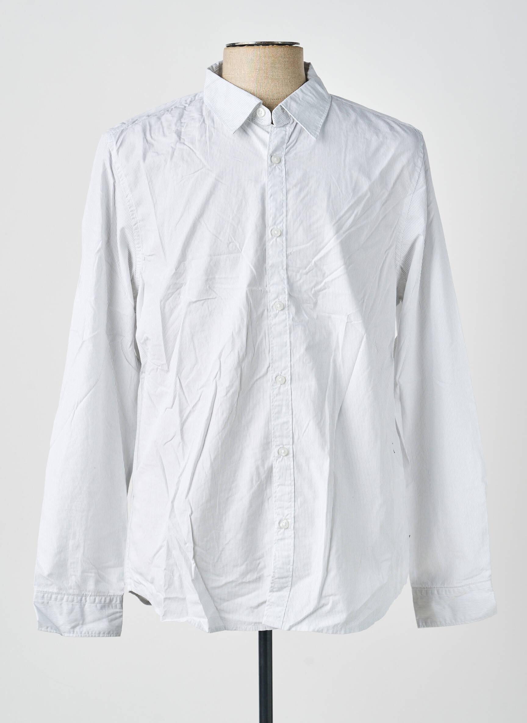 Chemise manches longues coupe cintrée gris GUESS homme