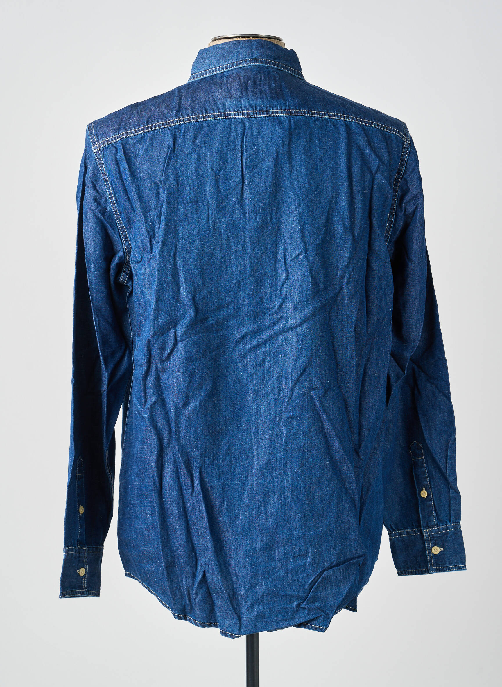 Chemise manches longues poches bleu GUESS homme
