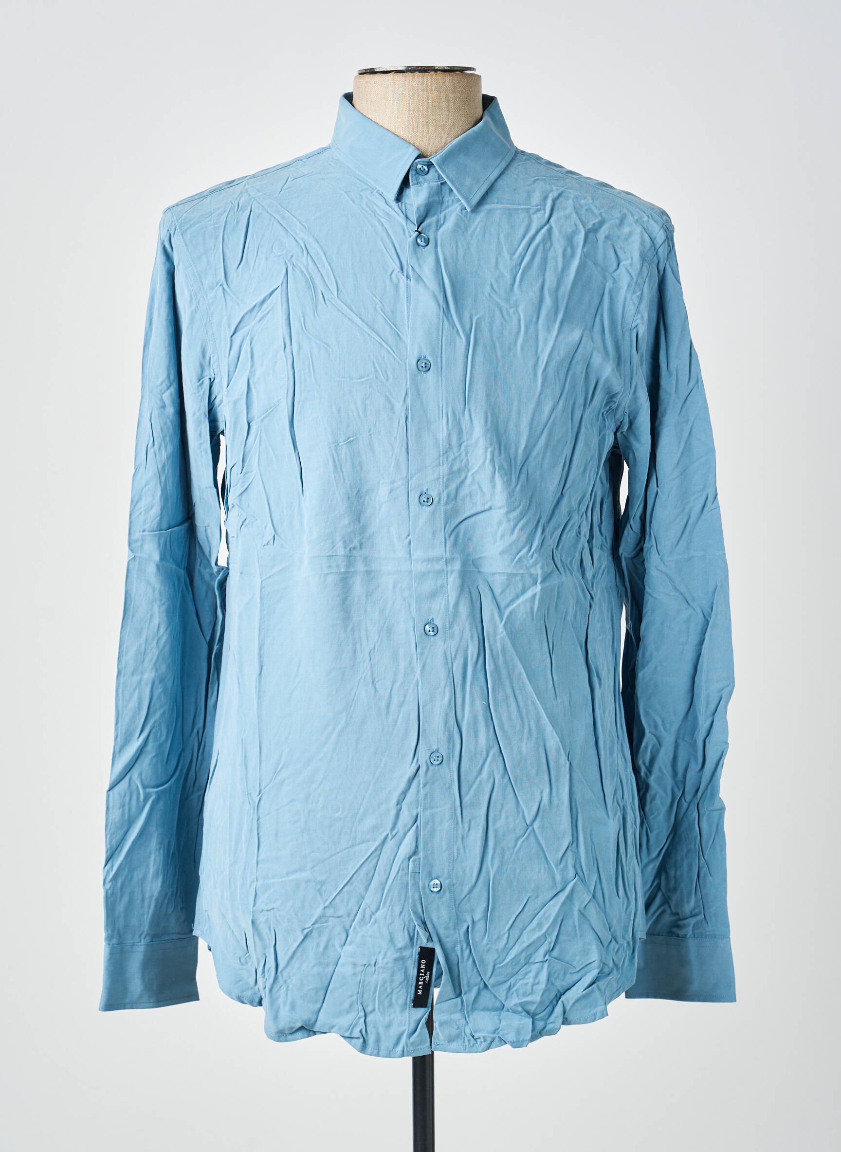 Chemise manches longues coupe cintrée bleu MARCIANO BY GUESS homme