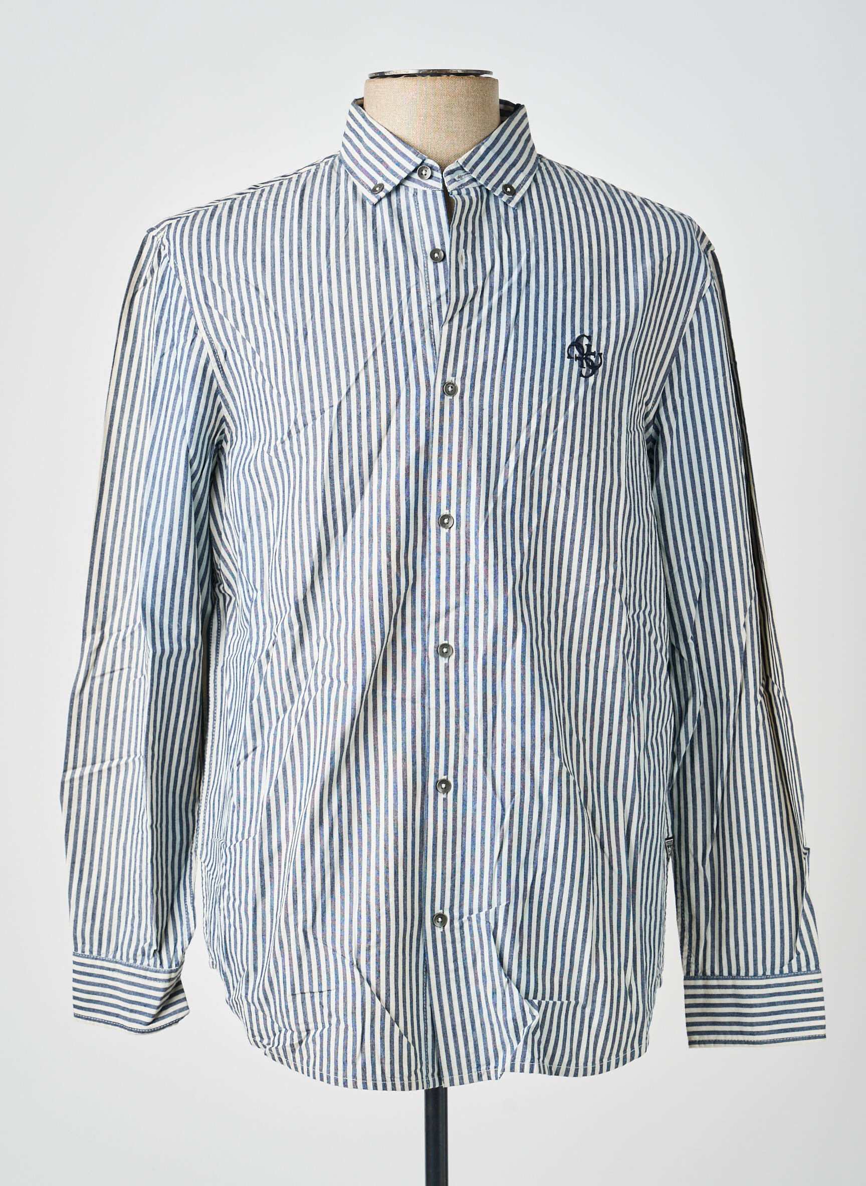 Chemise manches longues coupe droite gris GUESS homme