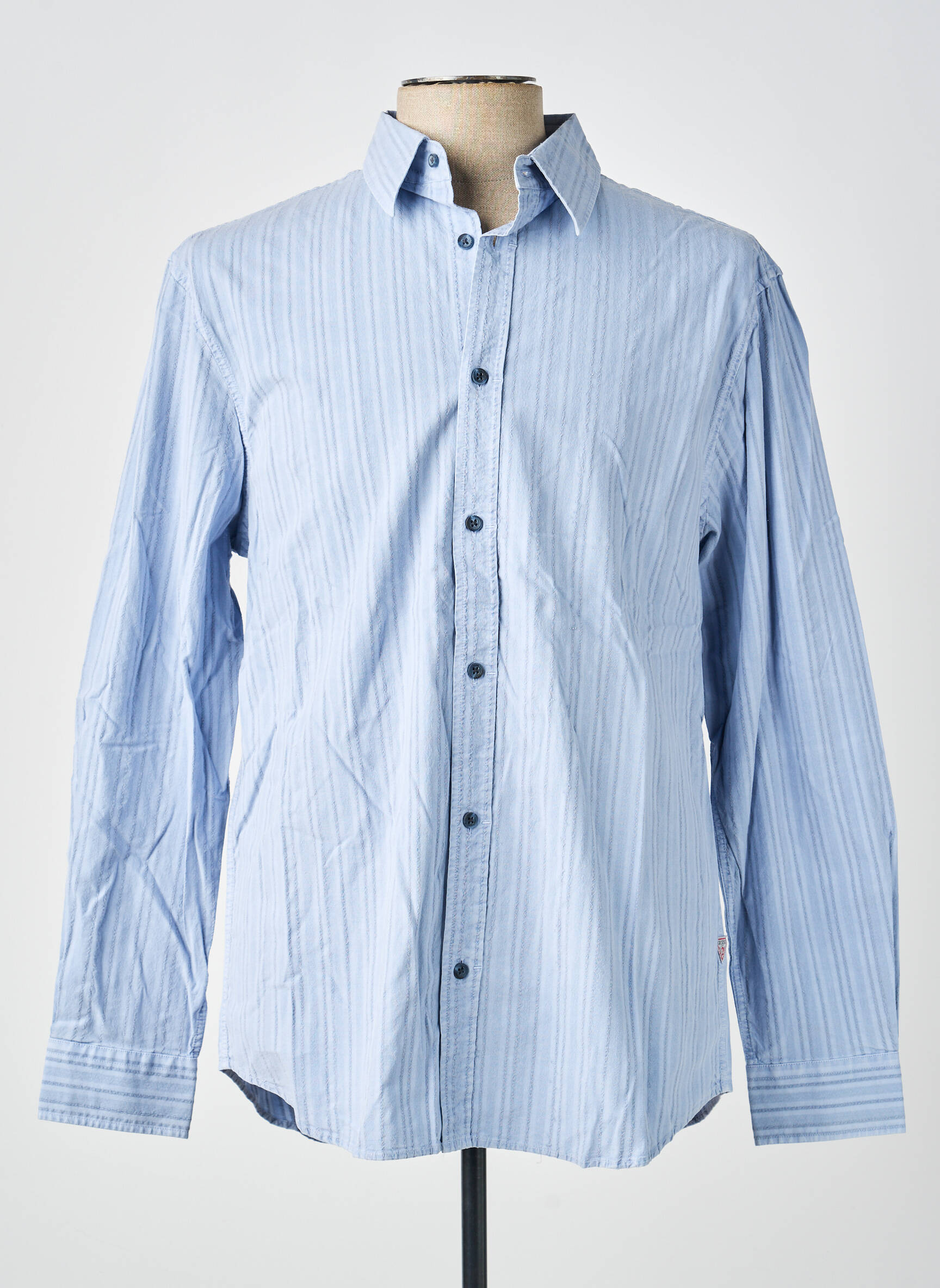 Chemise manches longues coupe cintrée bleu GUESS homme