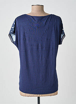 Top tissage crêpe manches courtes bleu DAMART femme
