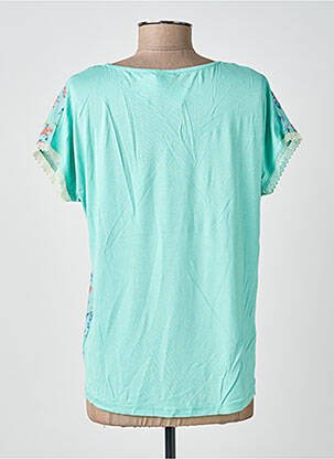 Top tissage crêpe manches courtes bleu DAMART femme