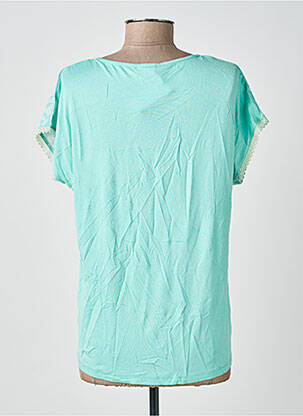 Top tissage crêpe manches courtes bleu DAMART femme