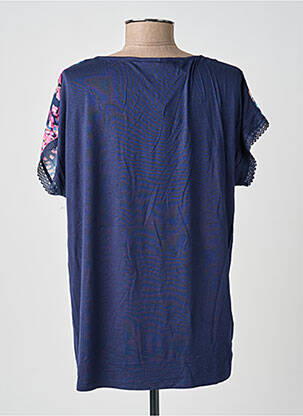 Top tissage crêpe manches courtes bleu DAMART femme