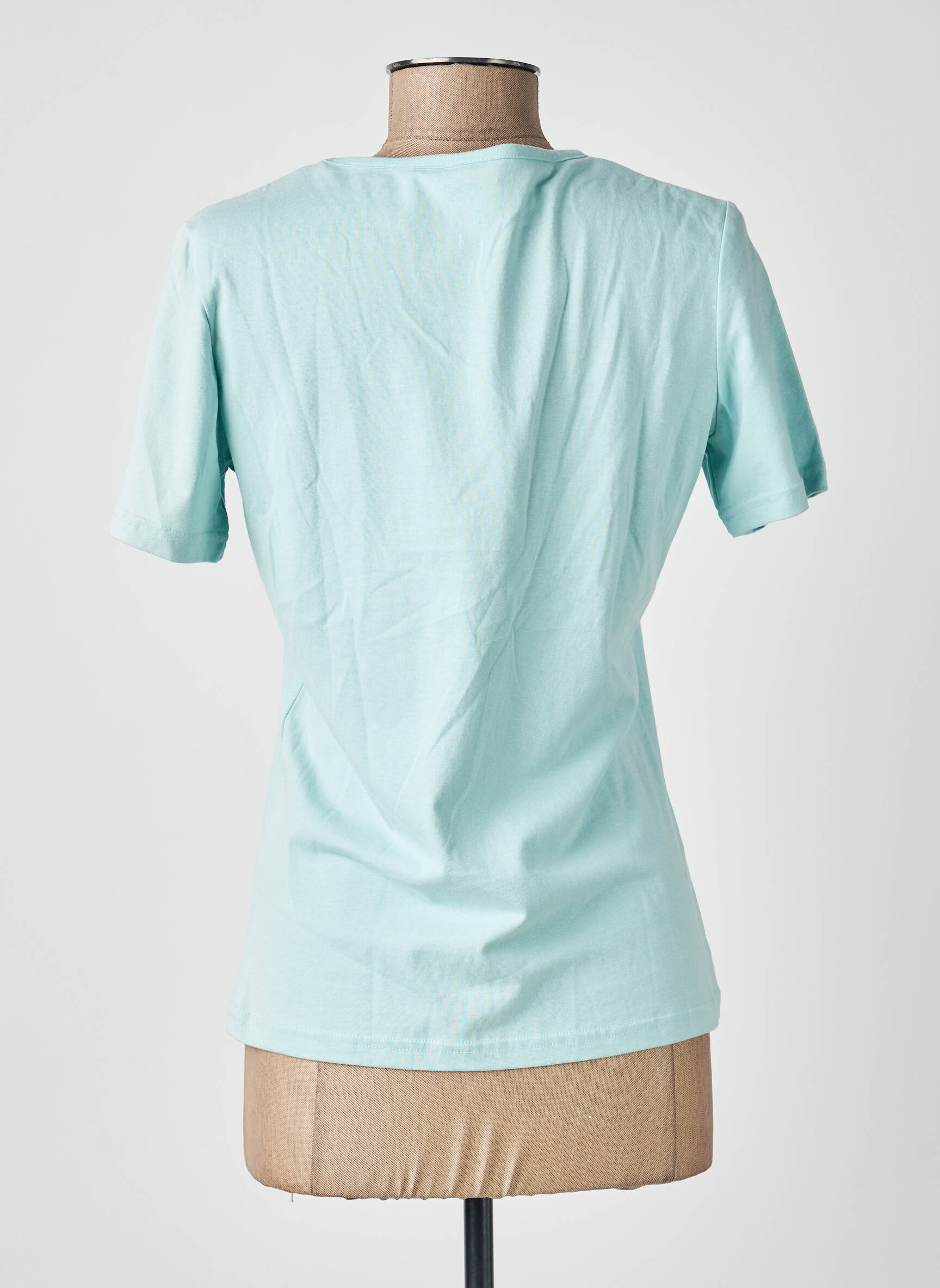 T-shirt sérigraphie avec strass manches courtes bleu DAMART femme