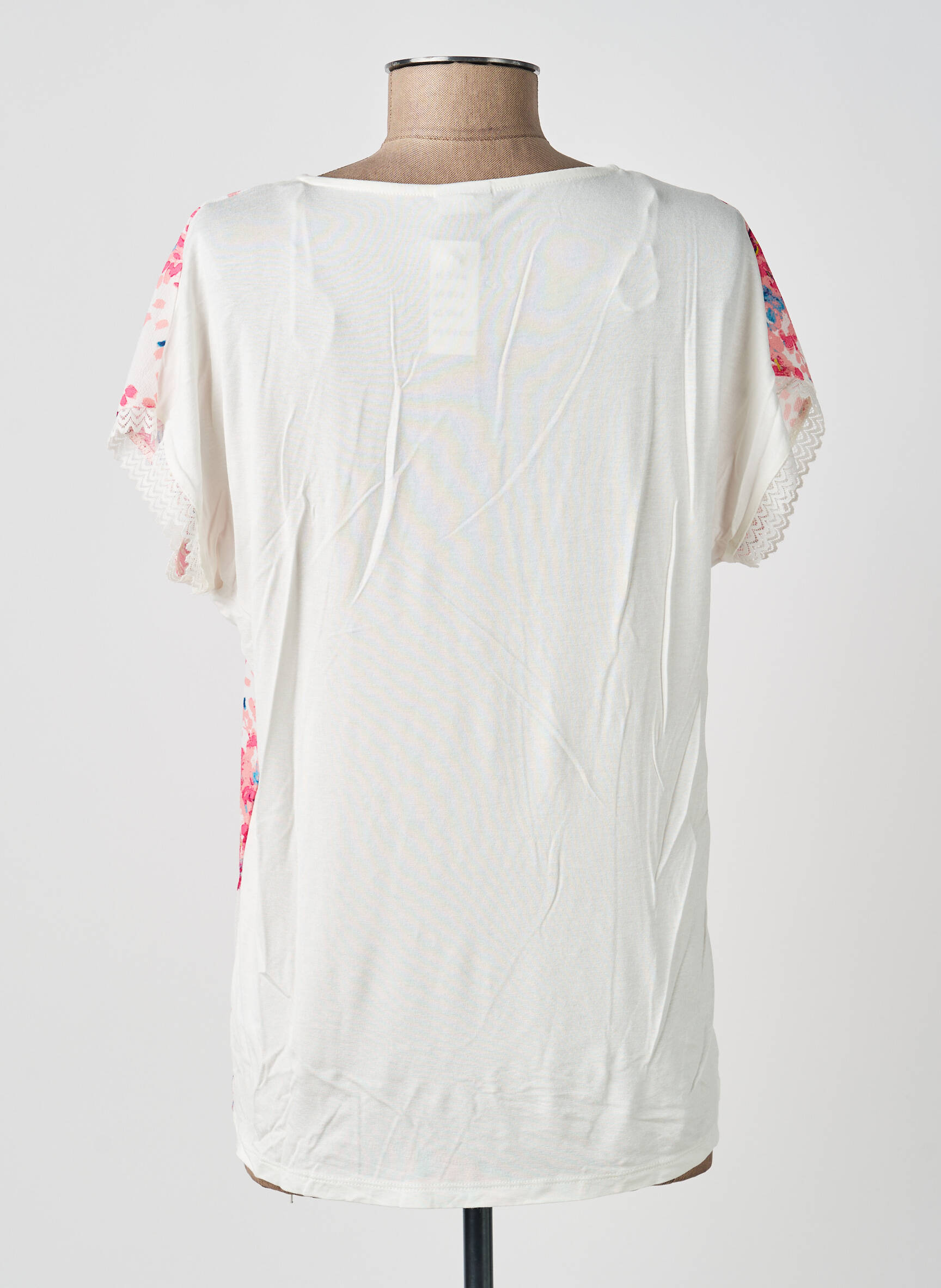 Top imprimé fantaisie manches courtes rose DAMART femme
