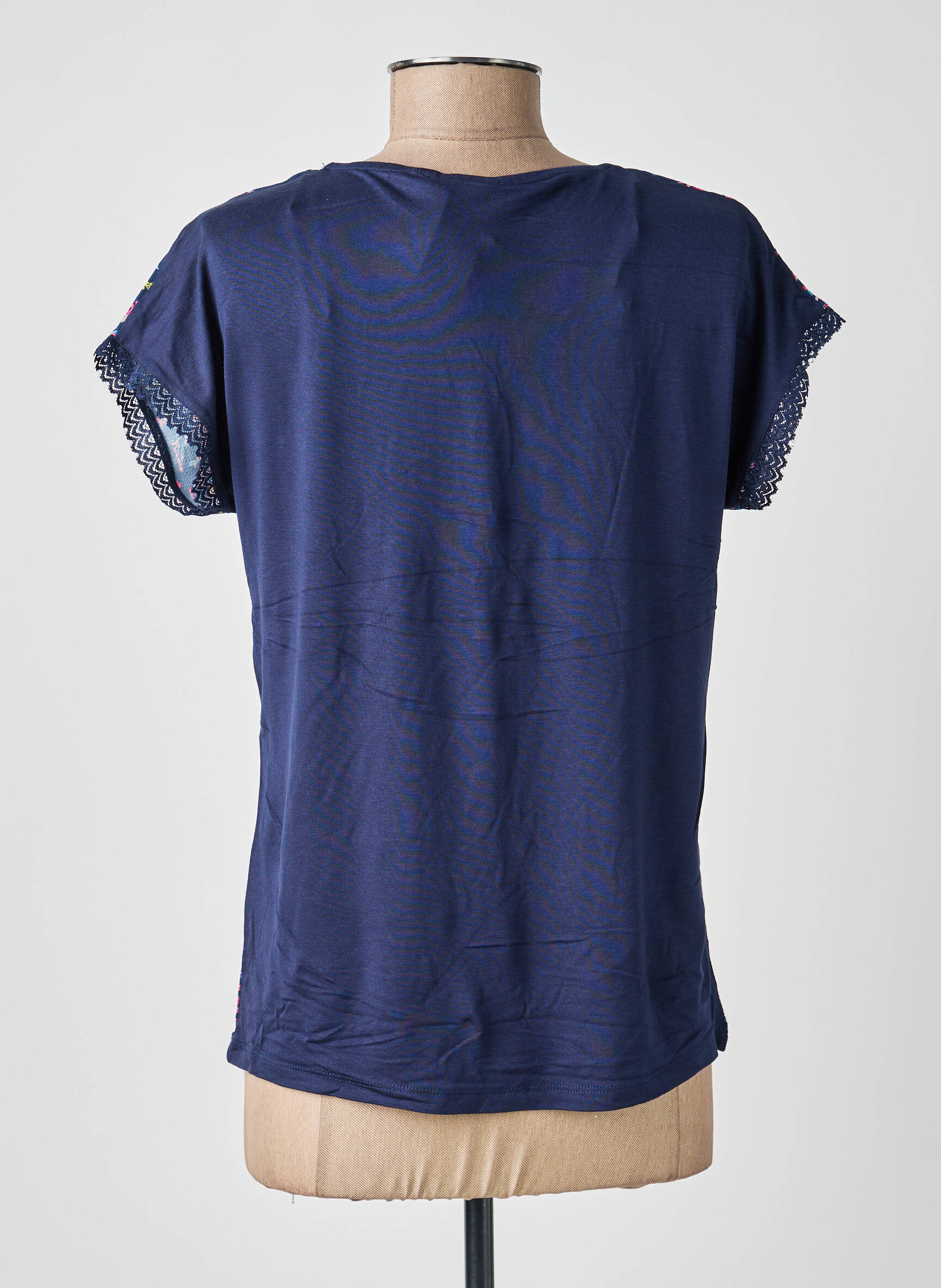 Top imprimé fantaisie manches courtes bleu DAMART femme