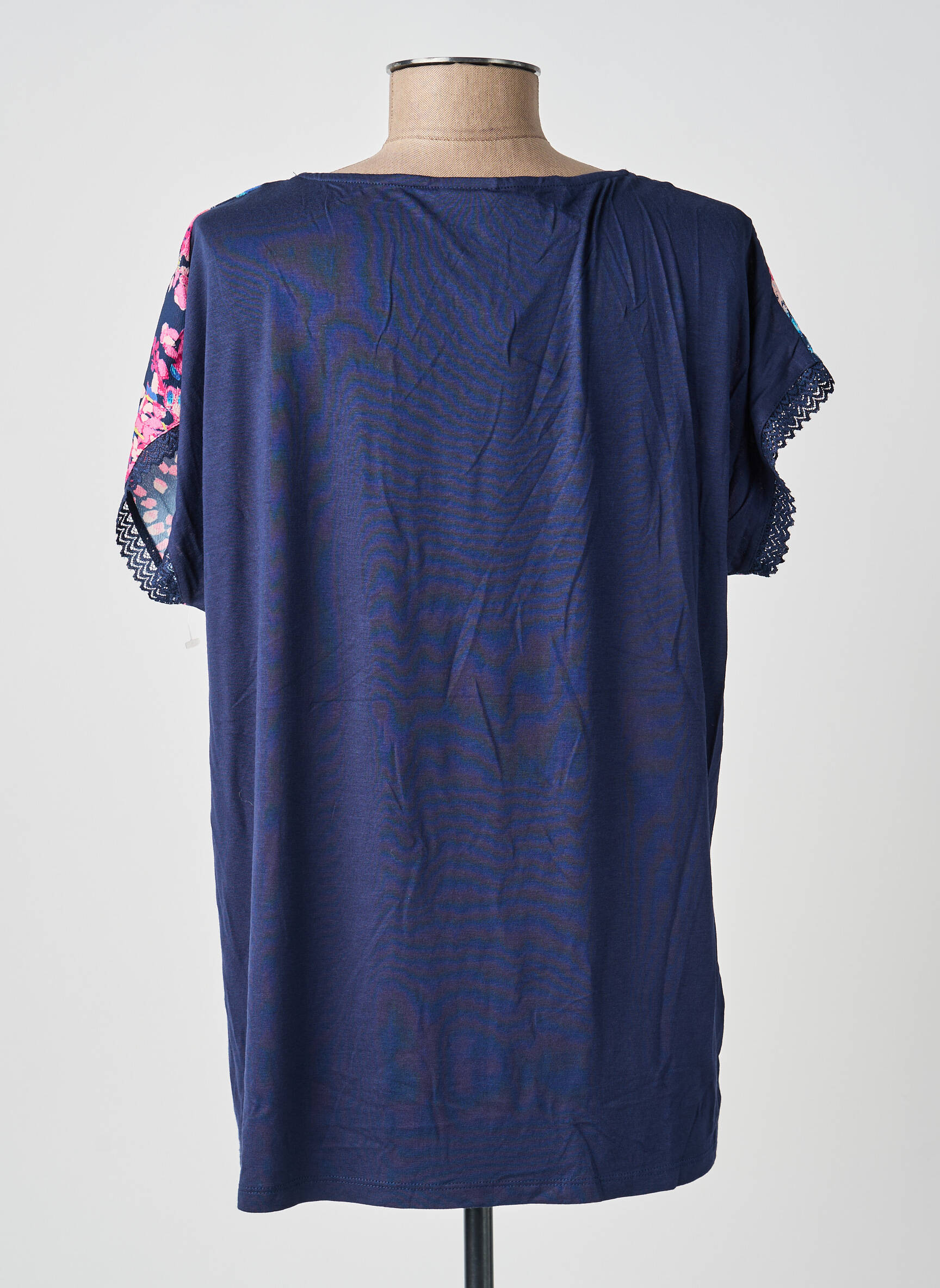 Top coupe fluide manches courtes bleu DAMART femme