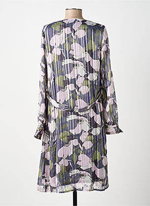 Robe mi-longue imprimé fantaisie manches longues violet DAMART femme