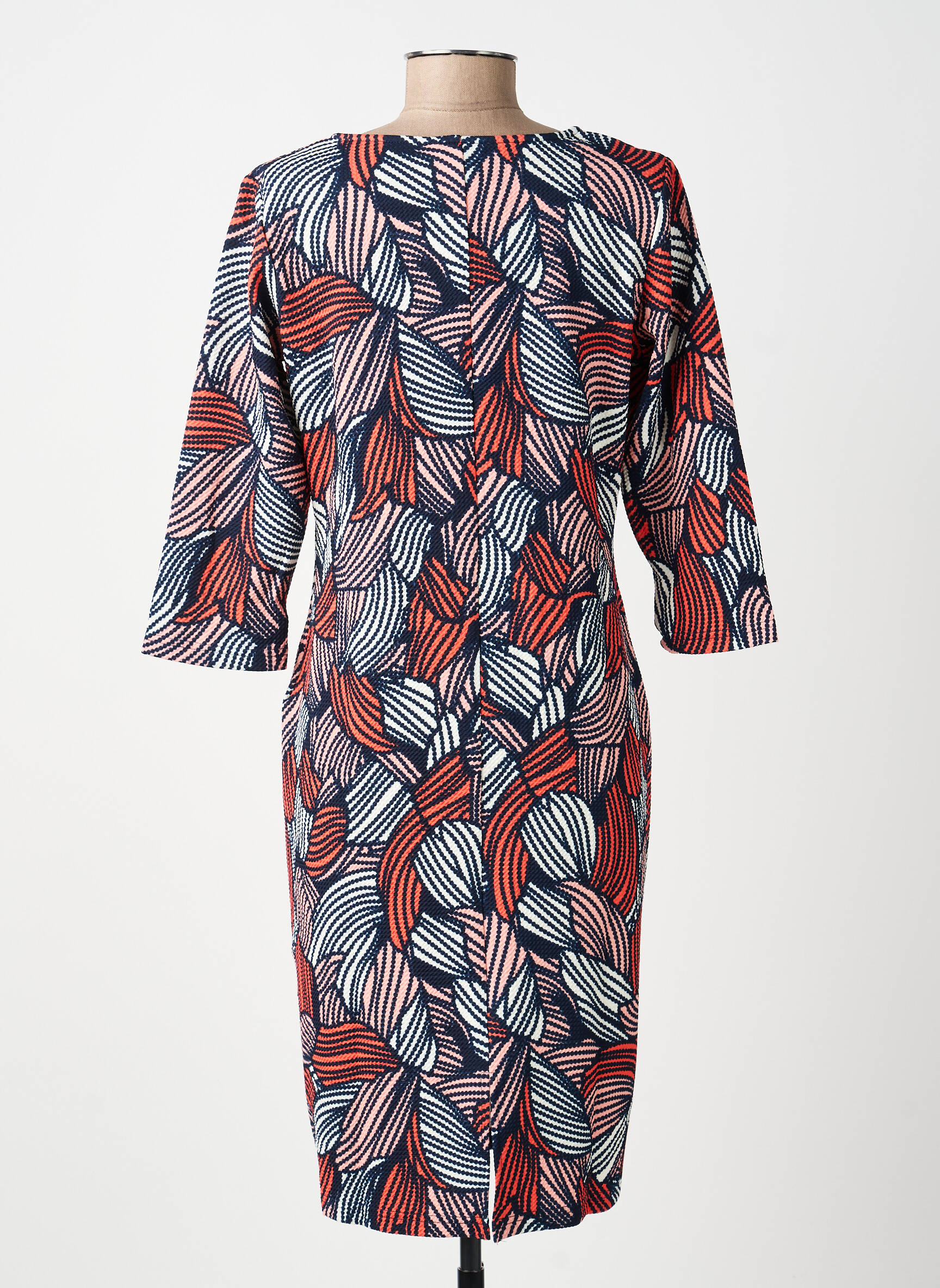 Robe mi-longue manches 3/4 manches 3/4 bleu DAMART femme