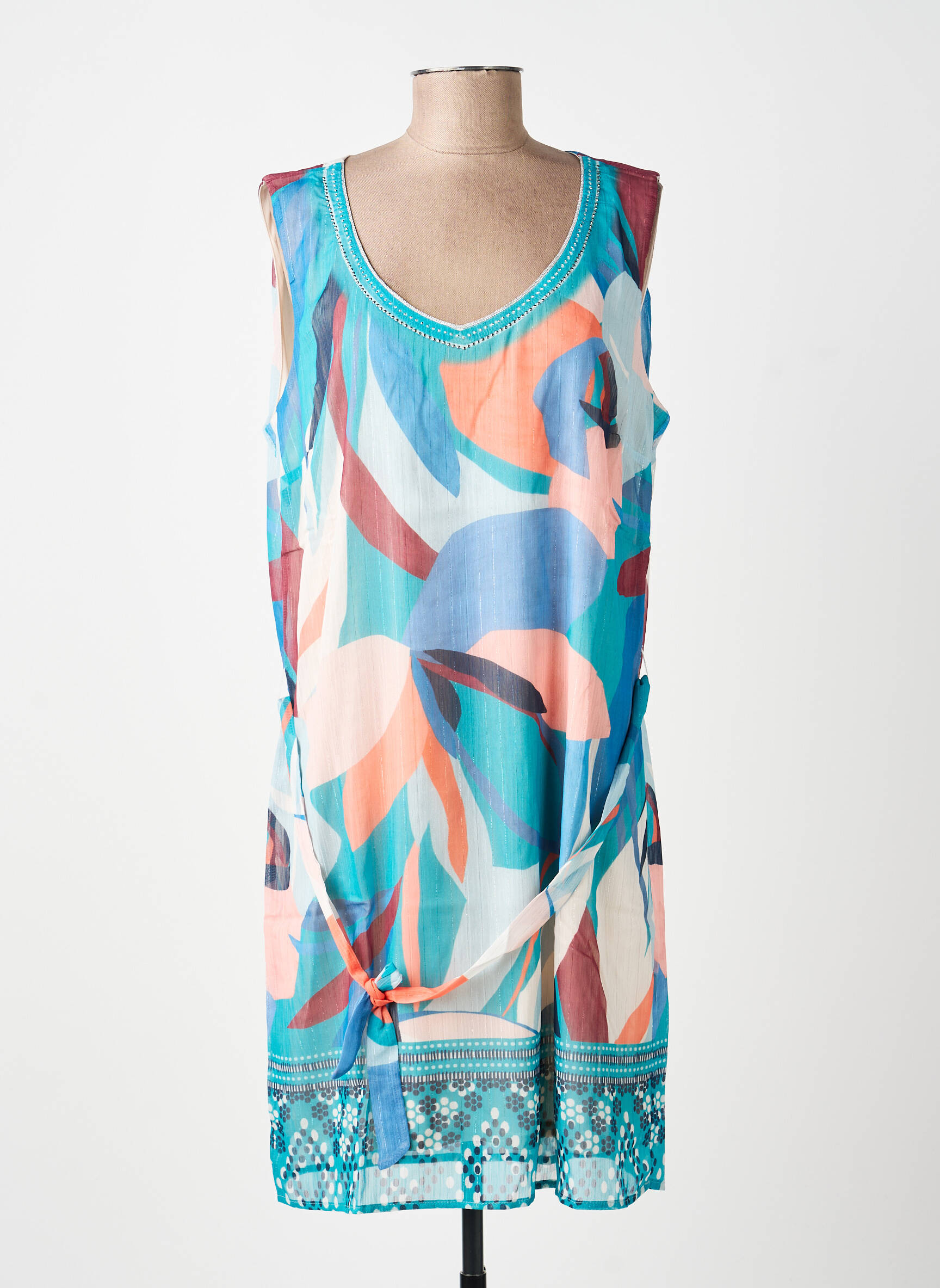 Robe mi-longue sans manche sans manche vert BREAL femme
