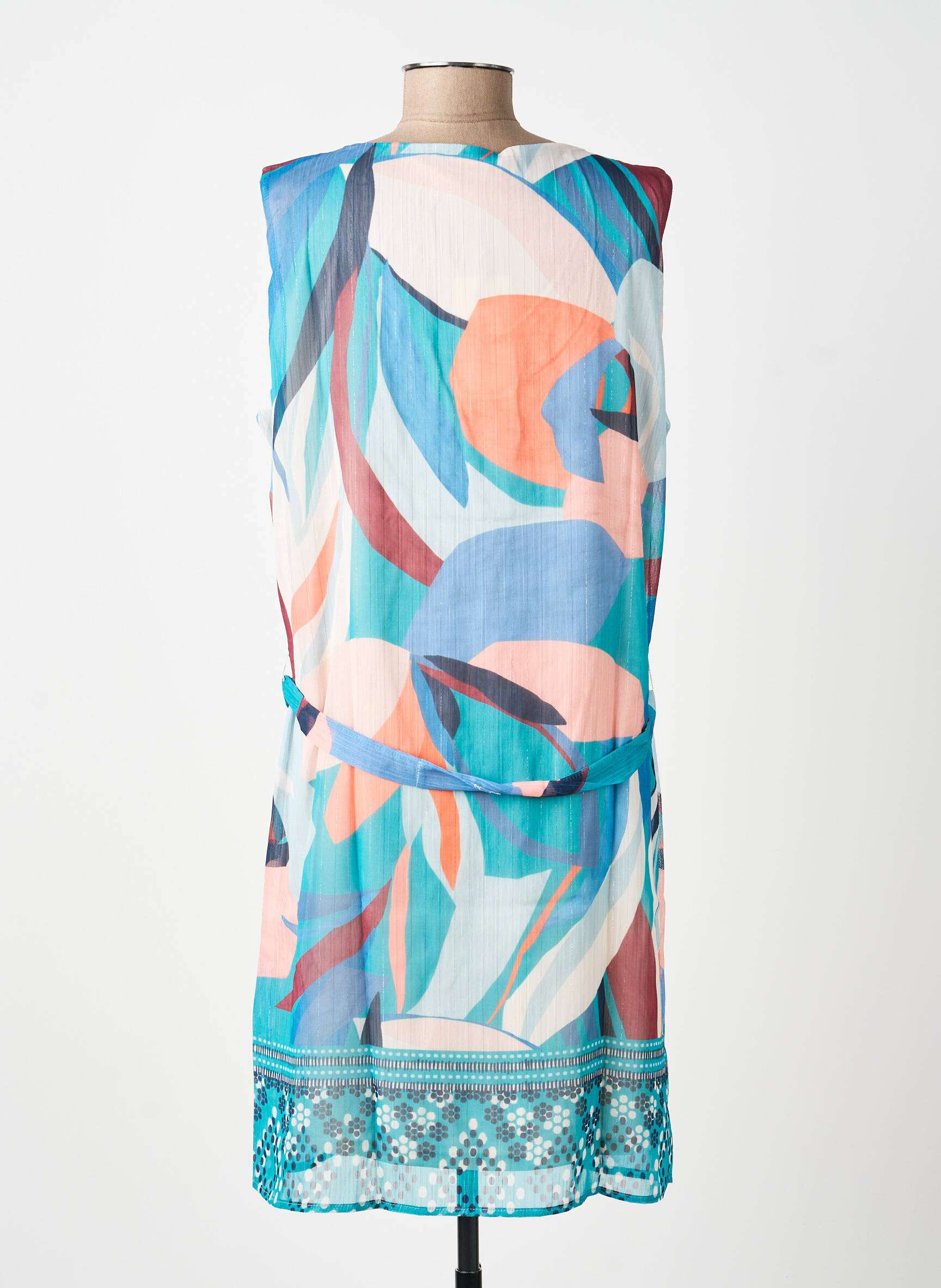 Robe mi-longue sans manche sans manche vert BREAL femme