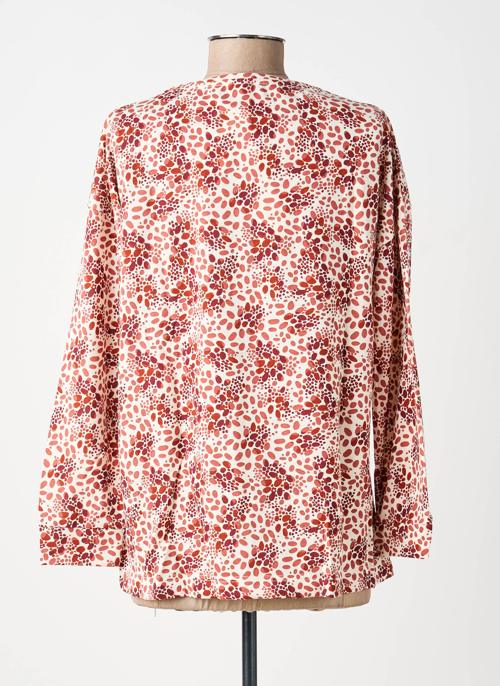 Blouse tissage popeline manches longues rouge DAMART femme