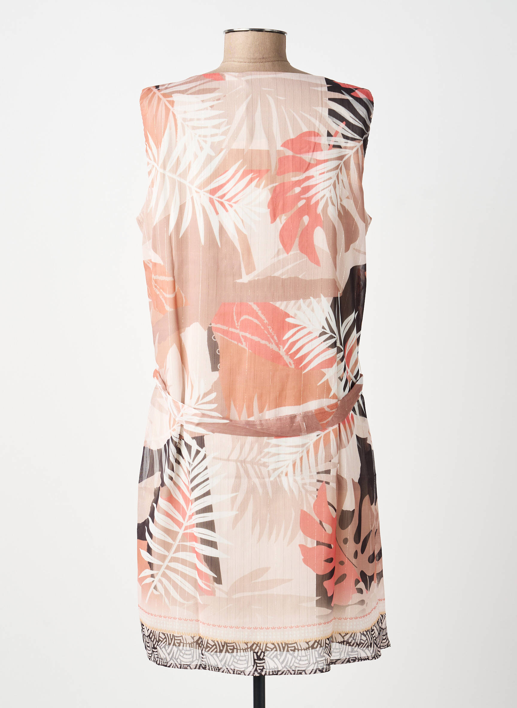Robe mi-longue sans manche sans manche beige BREAL femme