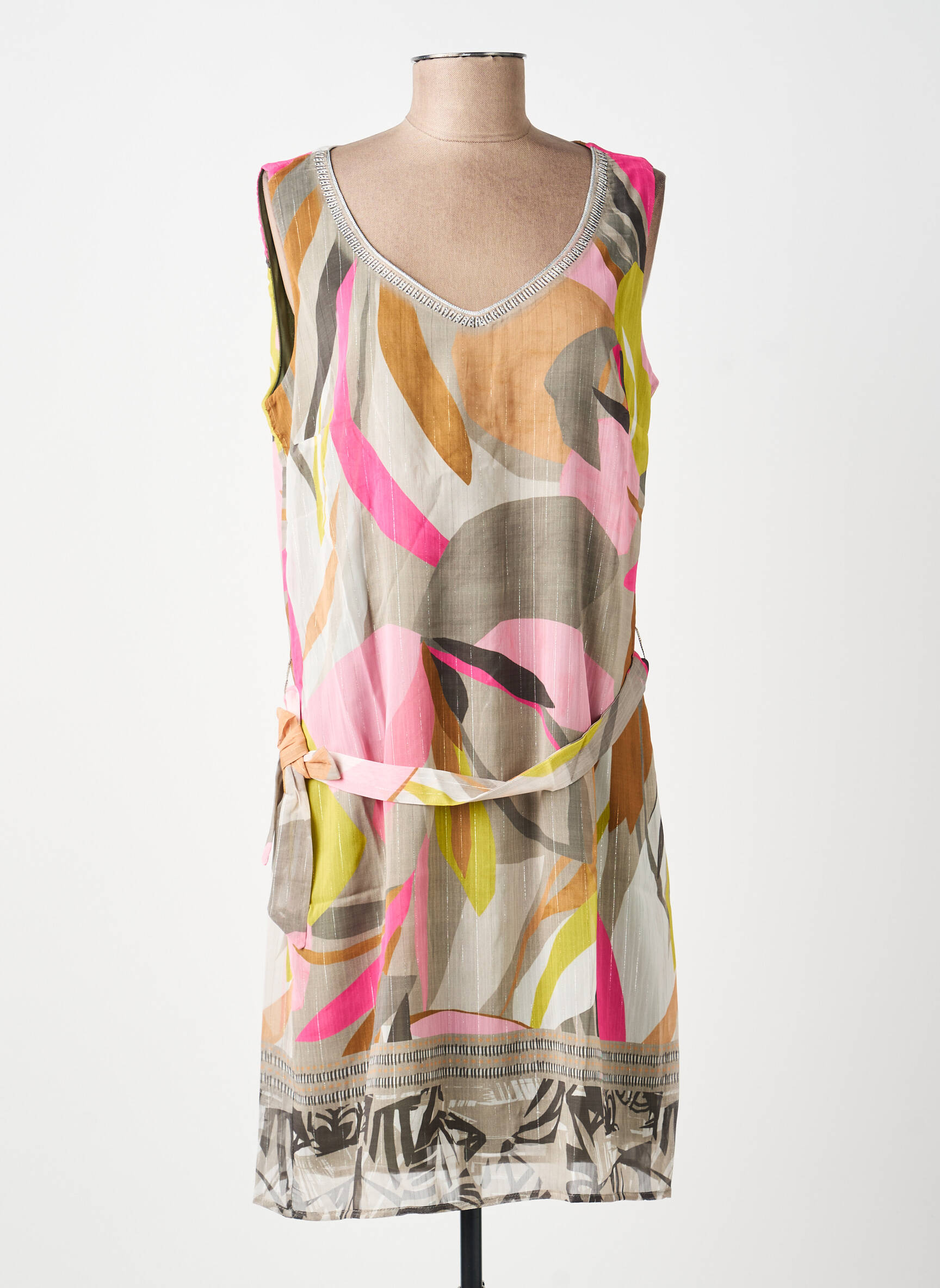 Robe mi-longue sans manche sans manche vert BREAL femme
