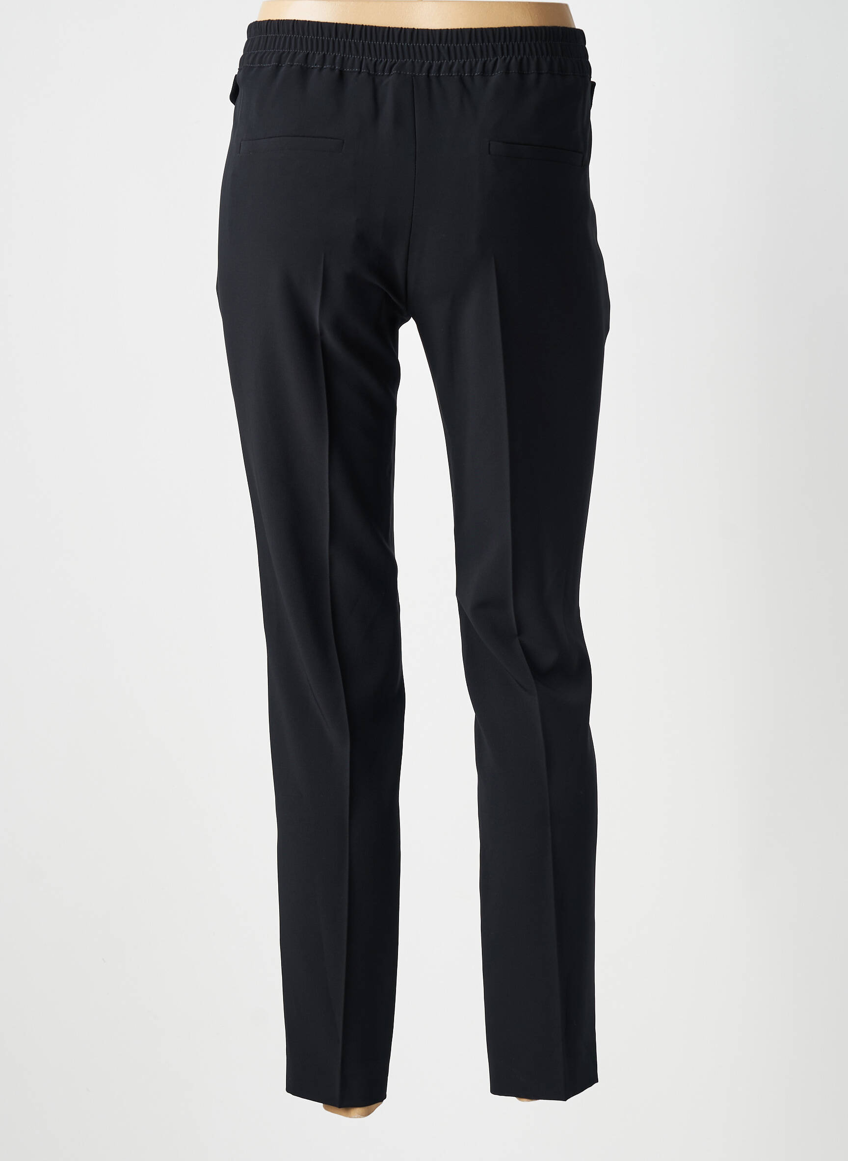 Pantalon chino fermeture zippée sous rabat avec crochet taille normale noir GERARD DAREL femme