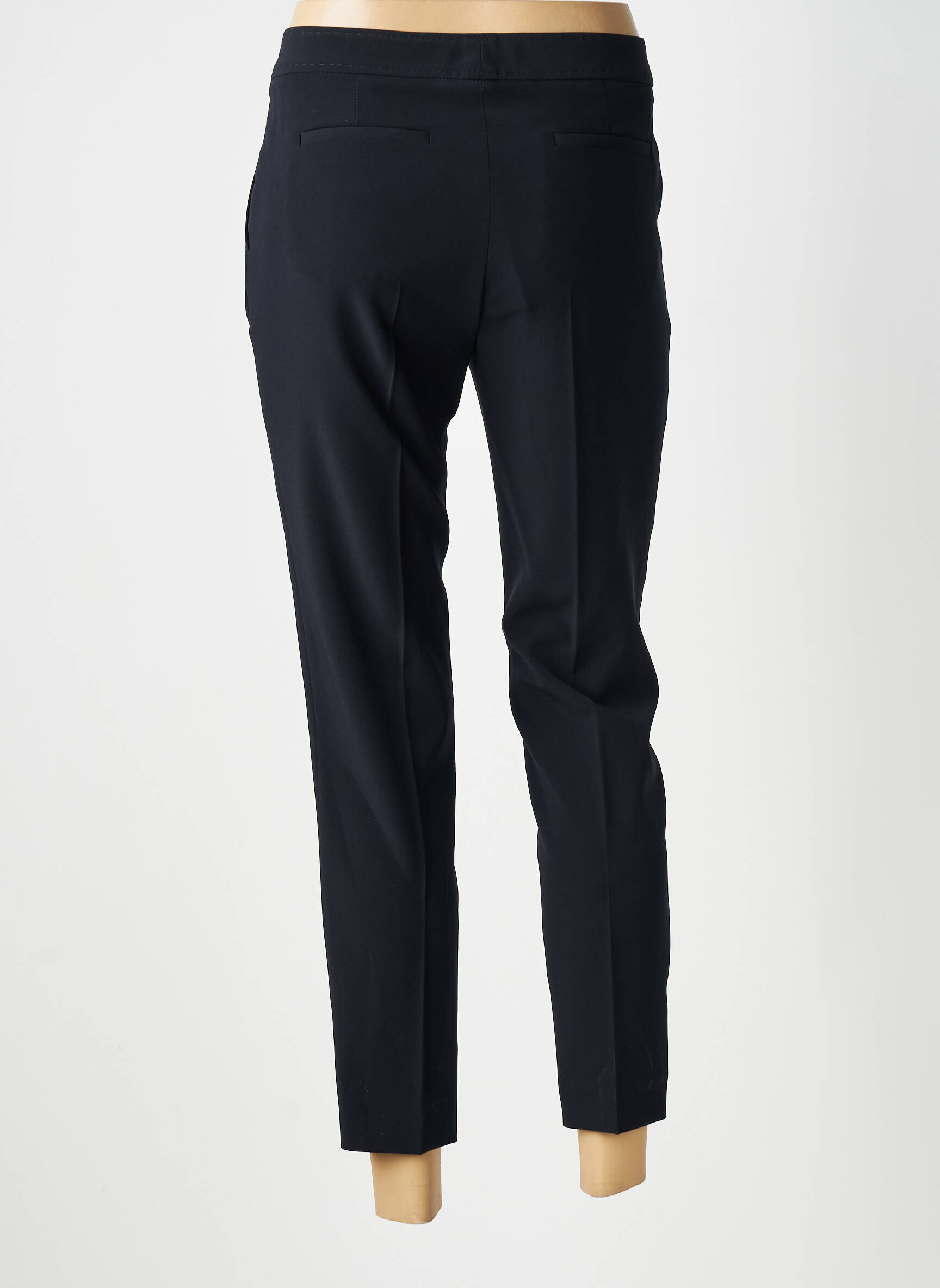 Pantalon chino fermeture zippée sous rabat avec crochet taille normale bleu GERARD DAREL femme