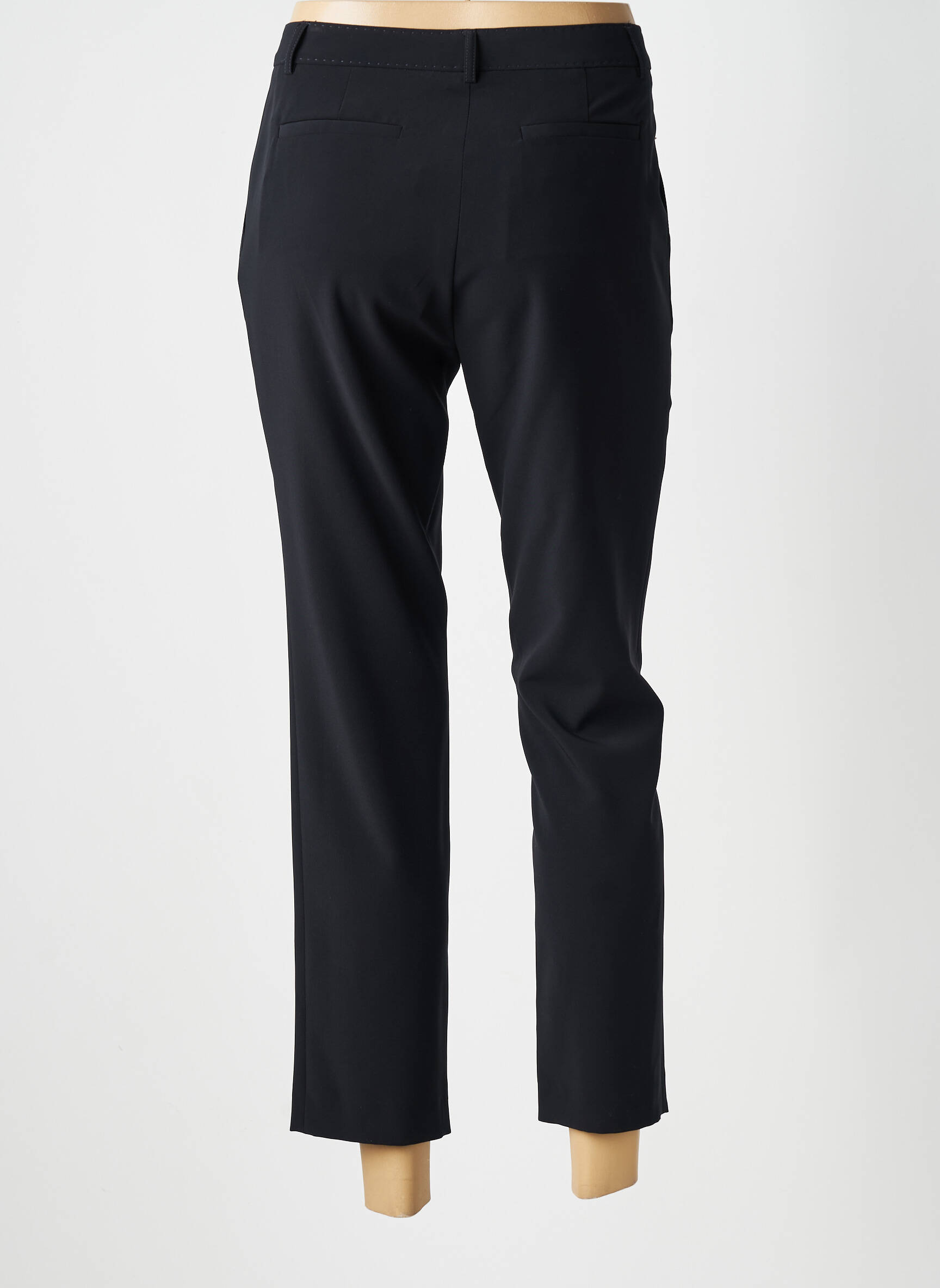 Pantalon chino fermeture zippée sous rabat avec crochet taille normale bleu GERARD DAREL femme