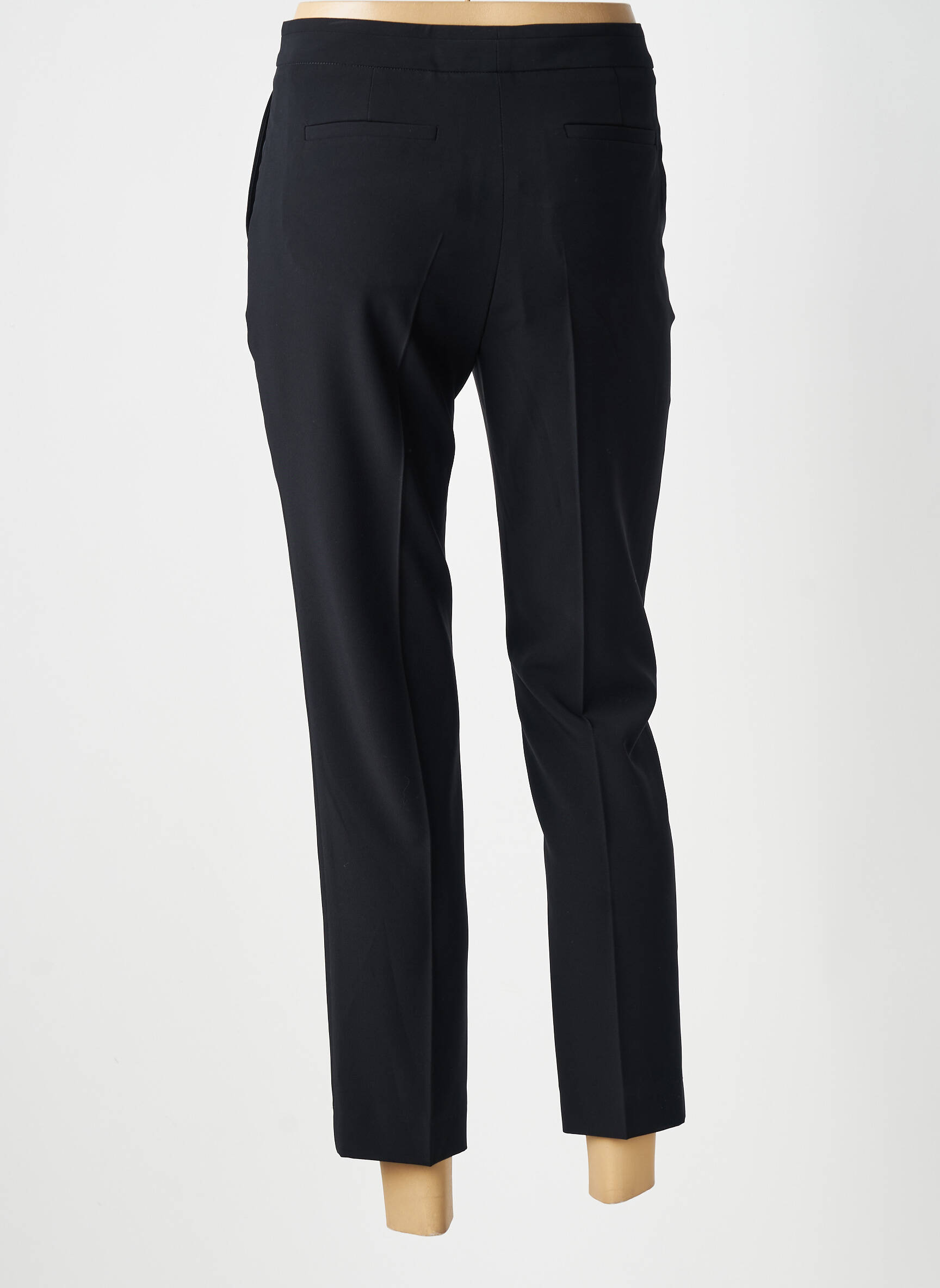 Pantalon chino fermeture zippée sous rabat avec crochet taille normale bleu GERARD DAREL femme