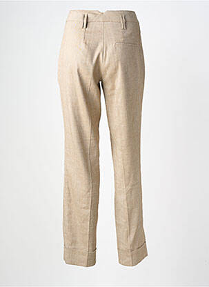 Pantalon slim taille haute taille haute beige HANA SAN femme