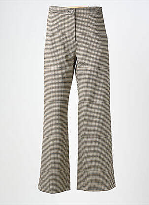 Pantalon large fermeture zippée sous rabat boutonné taille normale beige JANIS & JOHN femme