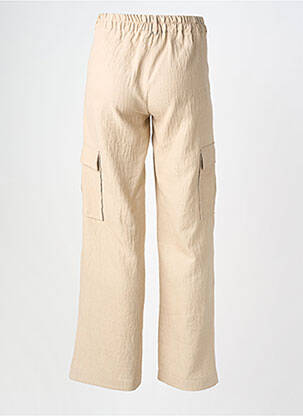 Pantalon cargo fermeture zippée sous rabat boutonné taille haute beige SCARLET ROOS femme