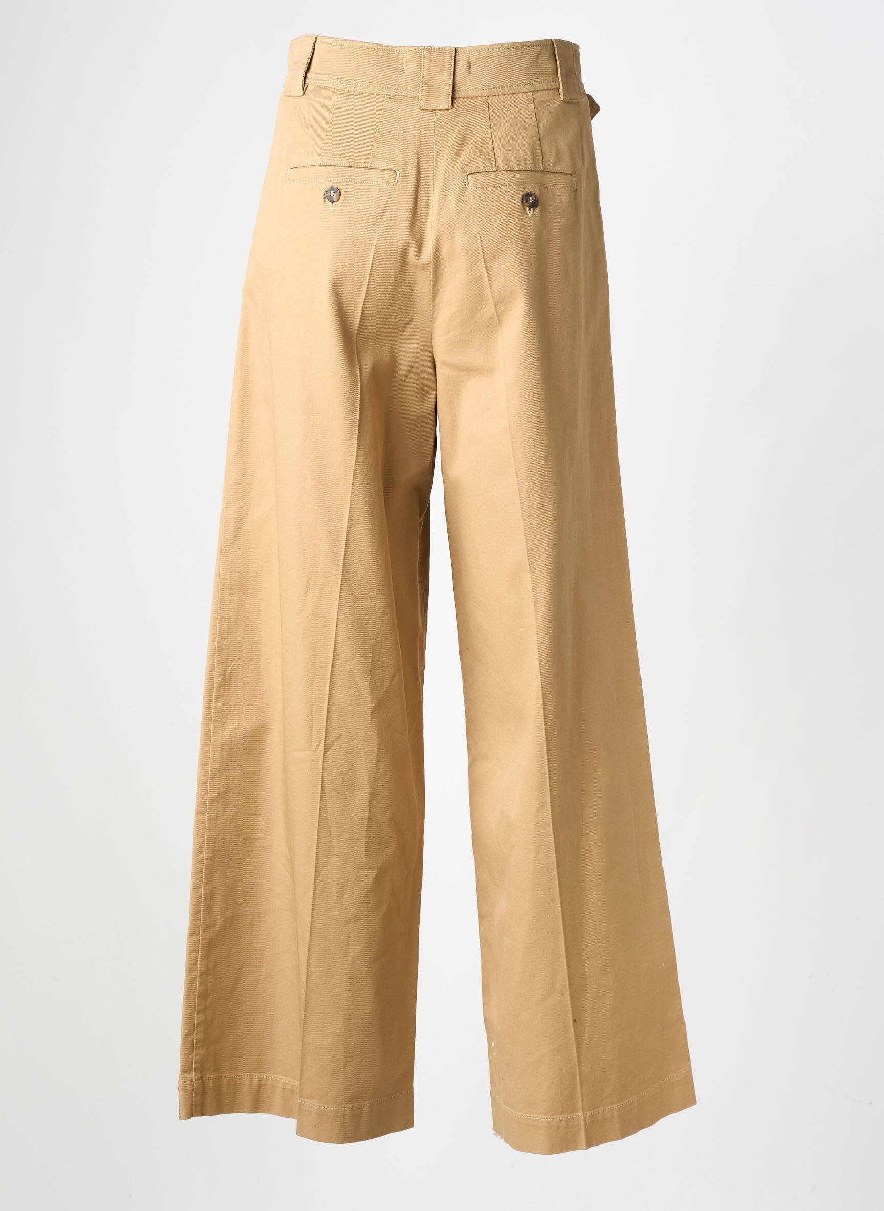 Pantalon large tissage popeline taille haute beige WEEKEND MAXMARA femme