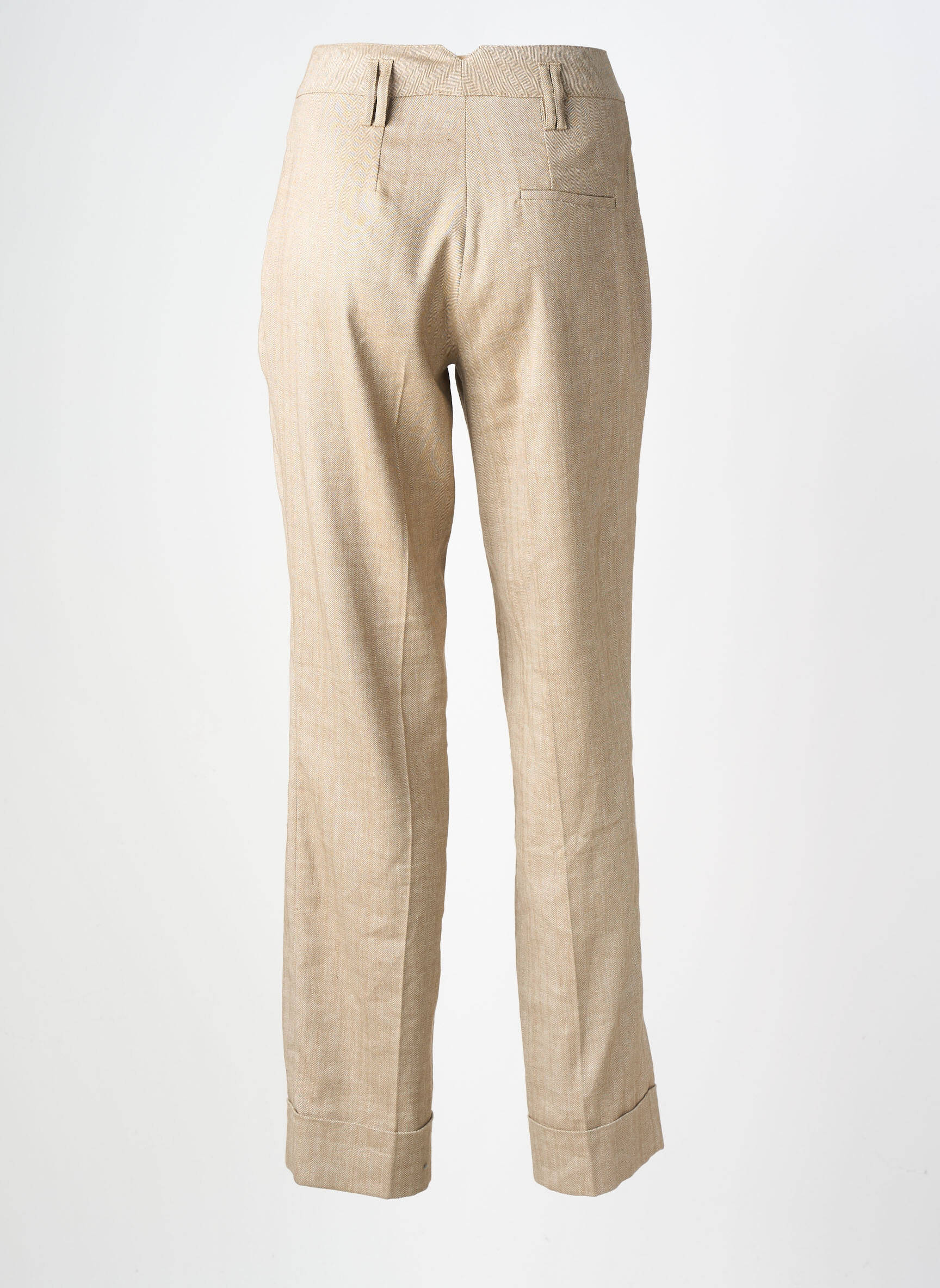 Pantalon slim taille haute taille haute beige HANA SAN femme