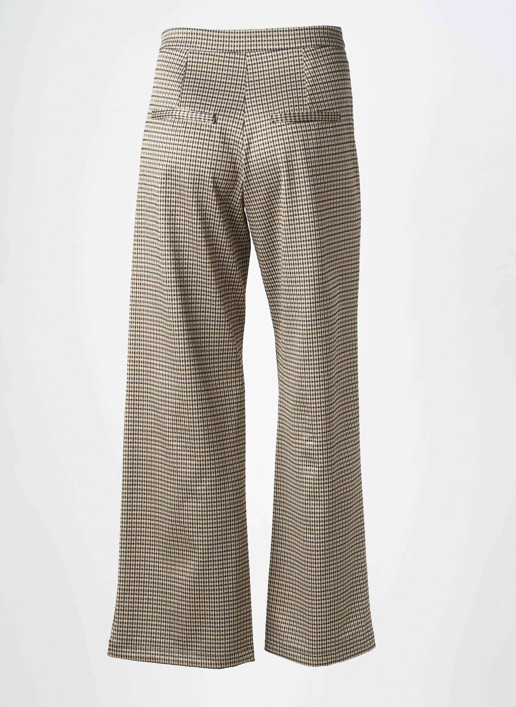 Pantalon large fermeture zippée sous rabat boutonné taille normale beige JANIS & JOHN femme