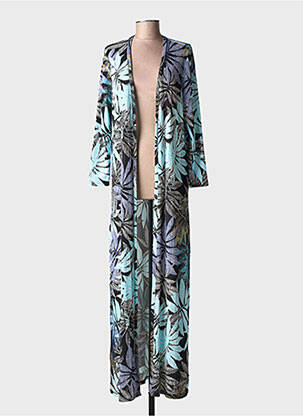 Veste kimono manches longues noir AU SOLEIL DE ST TROPEZ femme
