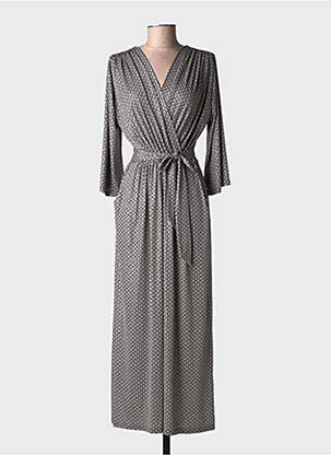 Robe longue manches longues manches longues noir AU SOLEIL DE ST TROPEZ femme