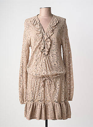 Robe mi-longue manches longues manches longues marron TI MO femme