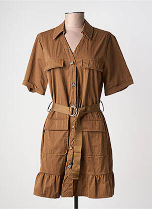 Robe courte manches courtes manches courtes marron LIU JO femme