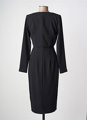 Robe mi-longue tissage crêpe manches longues noir PINKO femme
