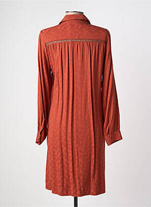 Robe mi-longue manches longues manches longues orange LA FEE MARABOUTEE femme