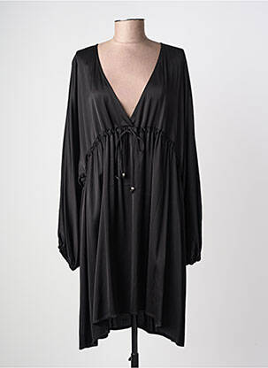 Robe mi-longue coupe fluide manches longues noir OTTOD'AME femme
