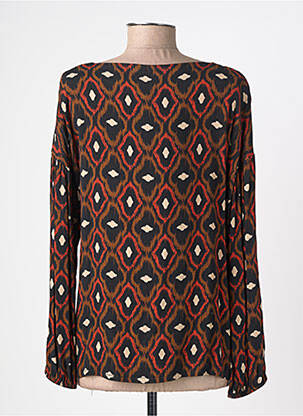 Blouse imprimé fantaisie manches longues orange LA FÉE ATELIER BY LA FÉE MARABOUTÉE femme