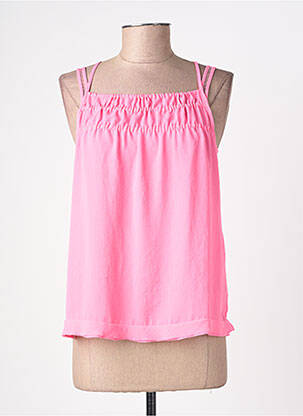Top tissage crêpe fines bretelles rose MARC CAIN femme