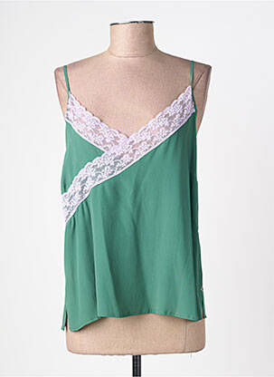 Top tissage crêpe fines bretelles vert OTTOD'AME femme