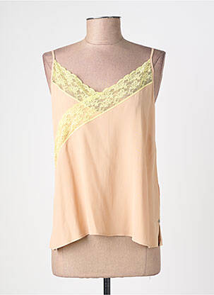 Top tissage crêpe fines bretelles beige OTTOD'AME femme