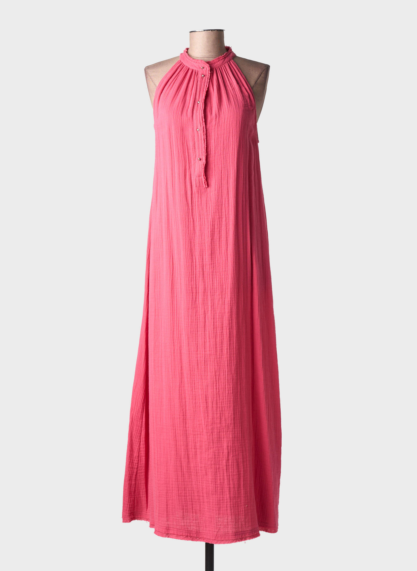 Robe longue sans manche sans manche rose OTTOD'AME femme
