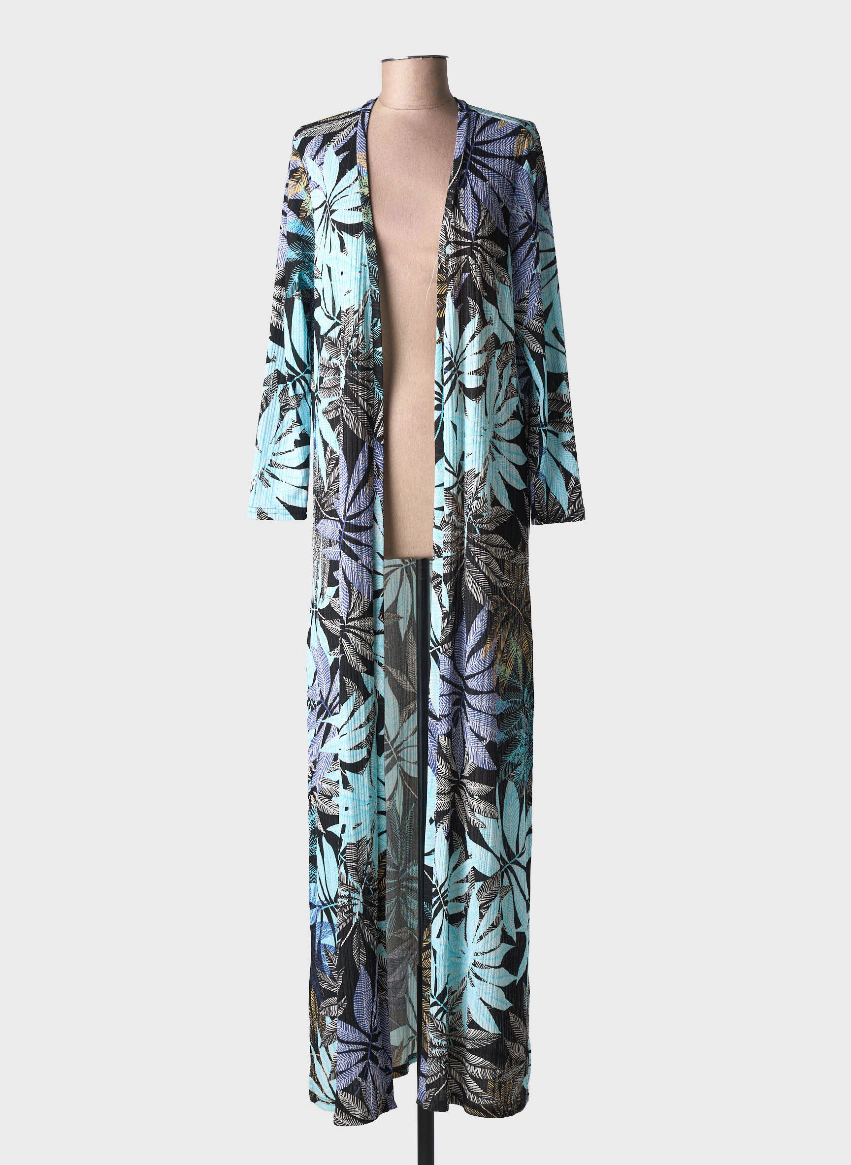 Veste kimono manches longues noir AU SOLEIL DE ST TROPEZ femme