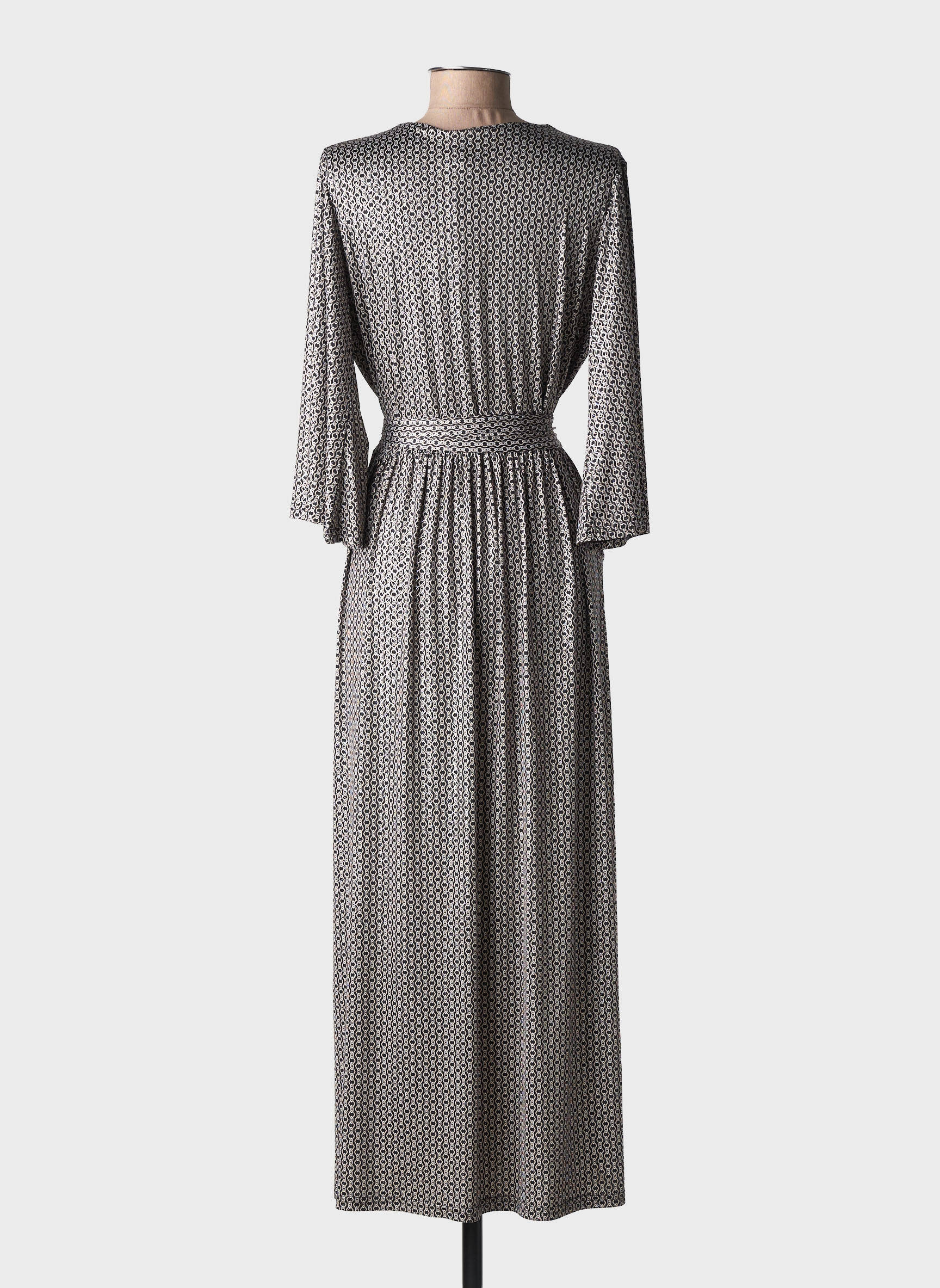 Robe longue manches longues manches longues noir AU SOLEIL DE ST TROPEZ femme