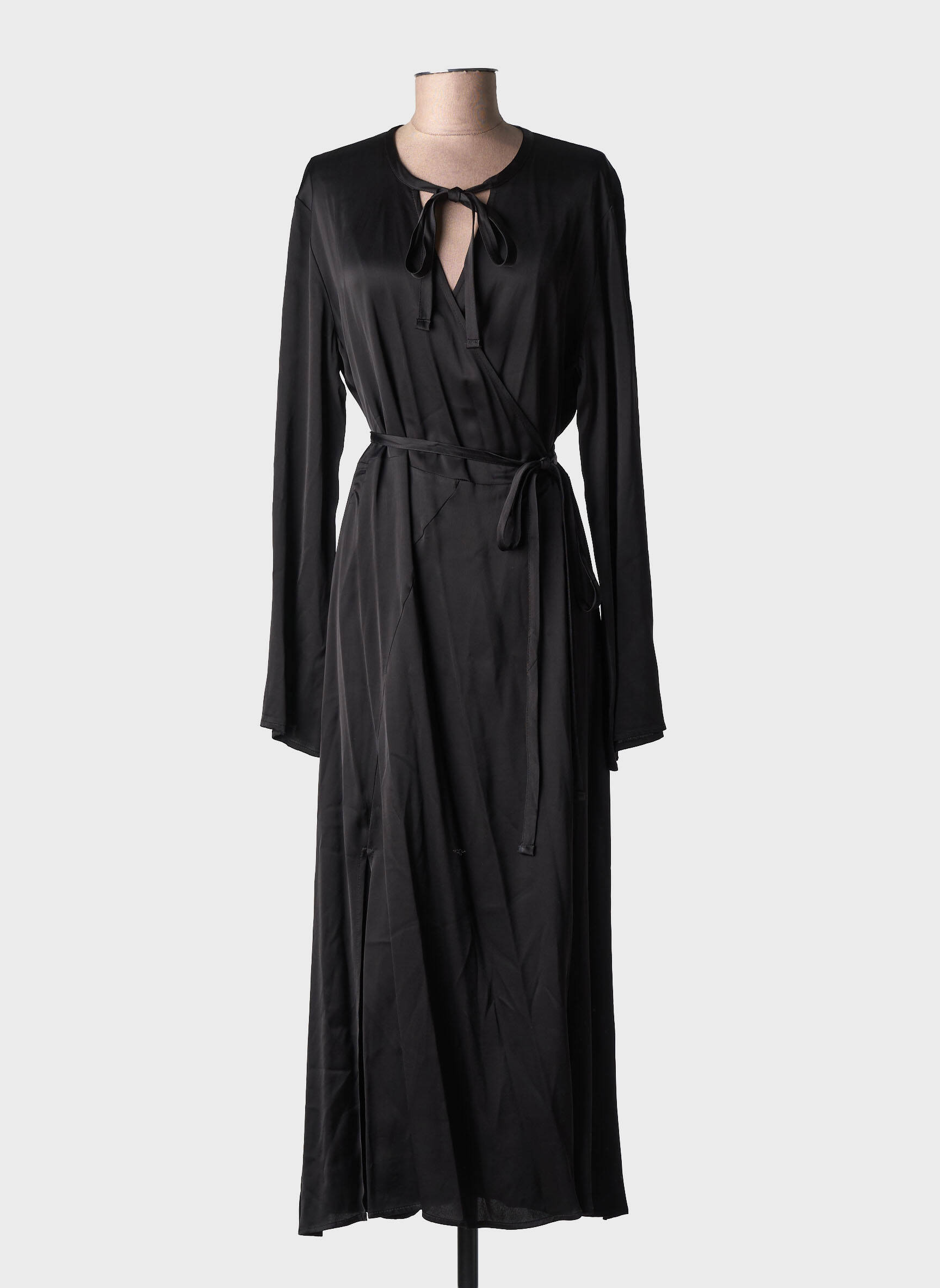 Robe longue manches longues manches longues noir OTTOD'AME femme