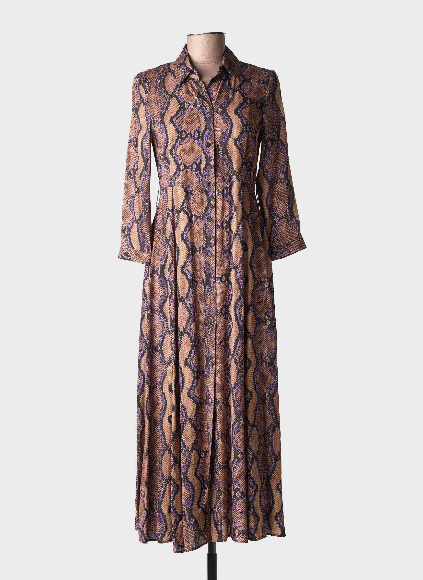 Robe longue manches longues manches longues marron PINKO femme