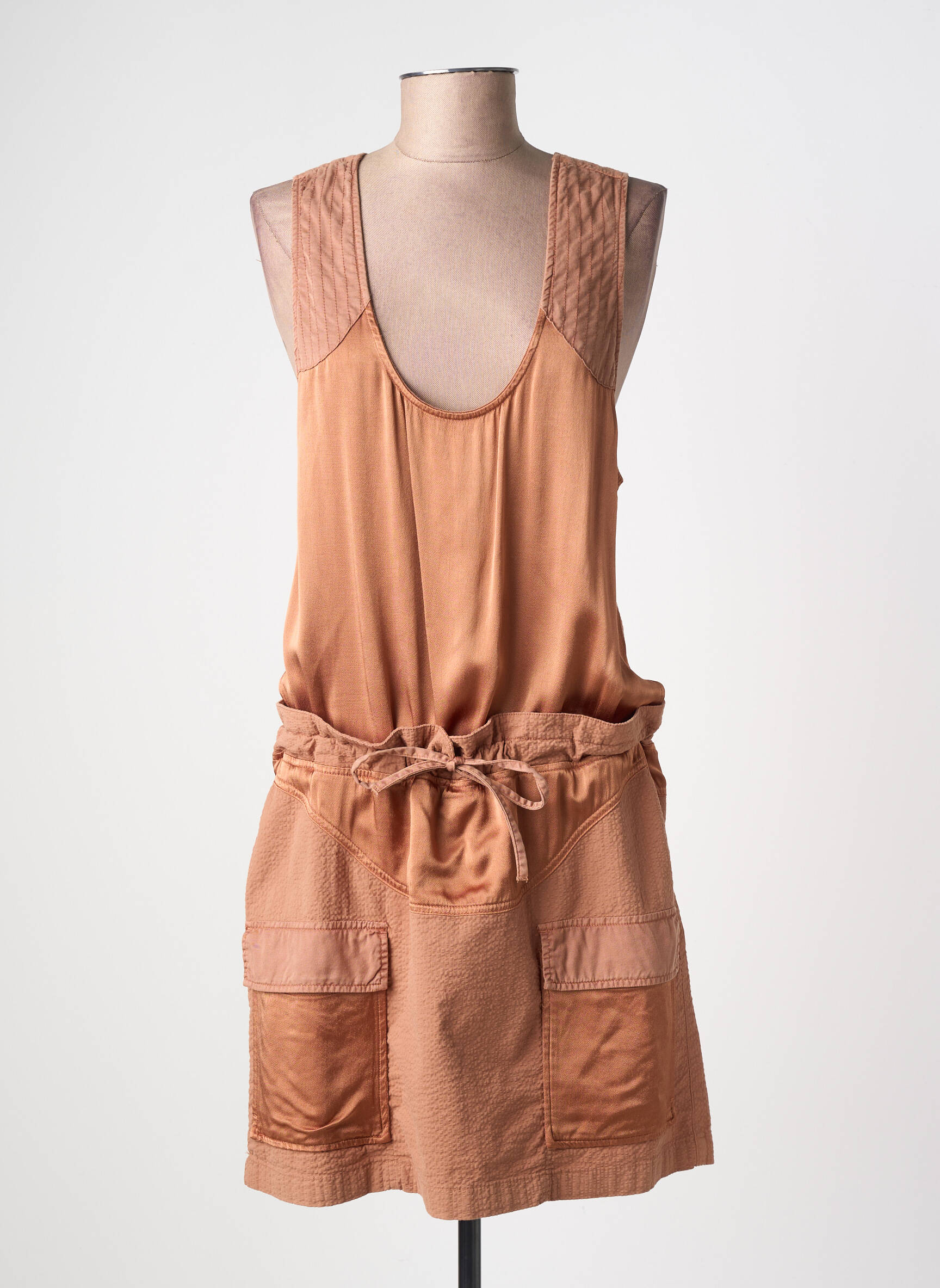 Robe courte sans manche sans manche marron PINKO femme