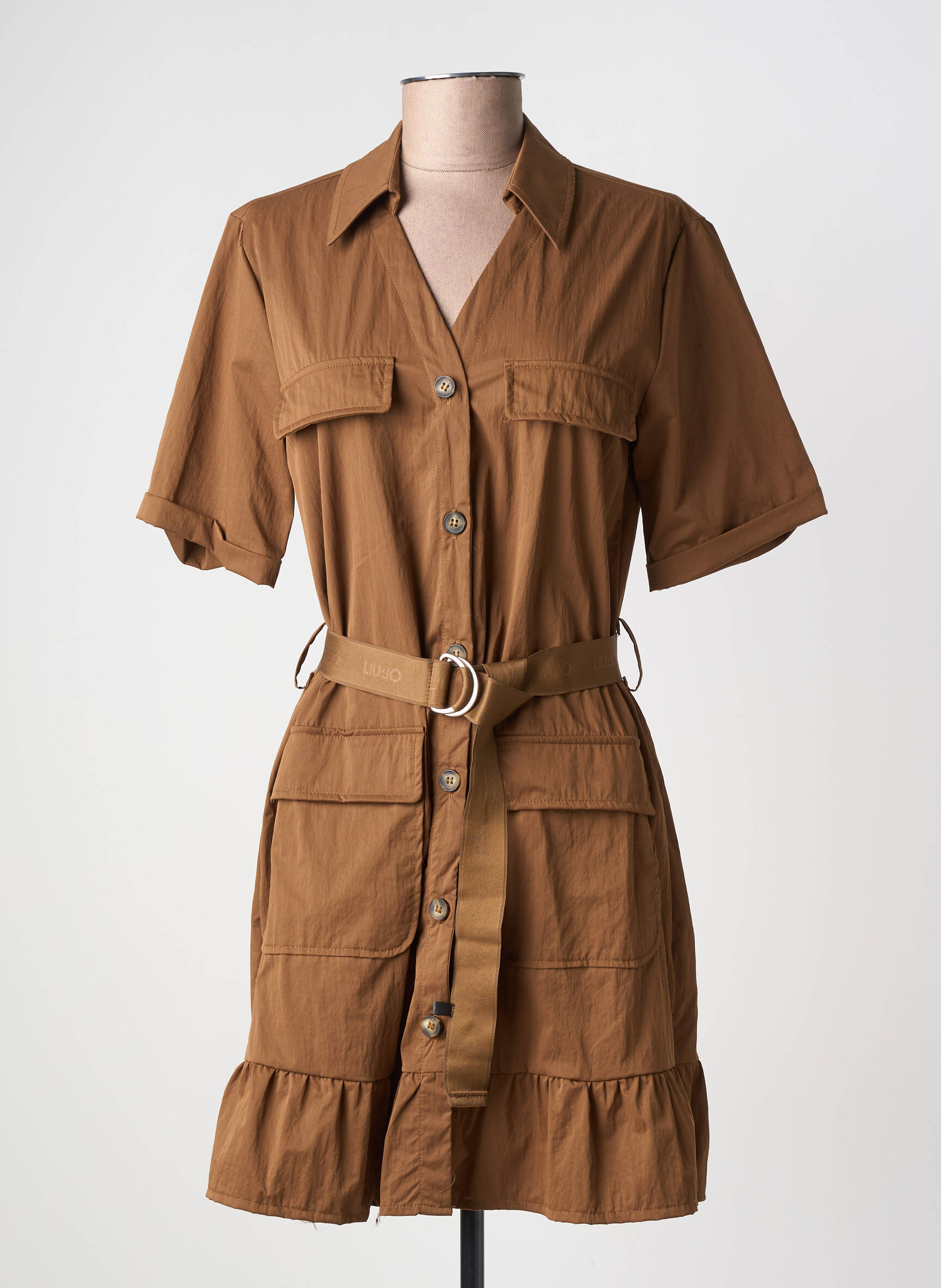 Robe courte manches courtes manches courtes marron LIU JO femme